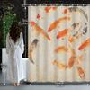 Colorful Koi Fish Shower Curtain - Water-Resistant Fabric For Bathroom - Perfect For Nature And Zen Lovers