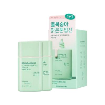 Round Around Comfort Green Tea Tone-Up Sonnencreme 1+1 Set 50ml x 2