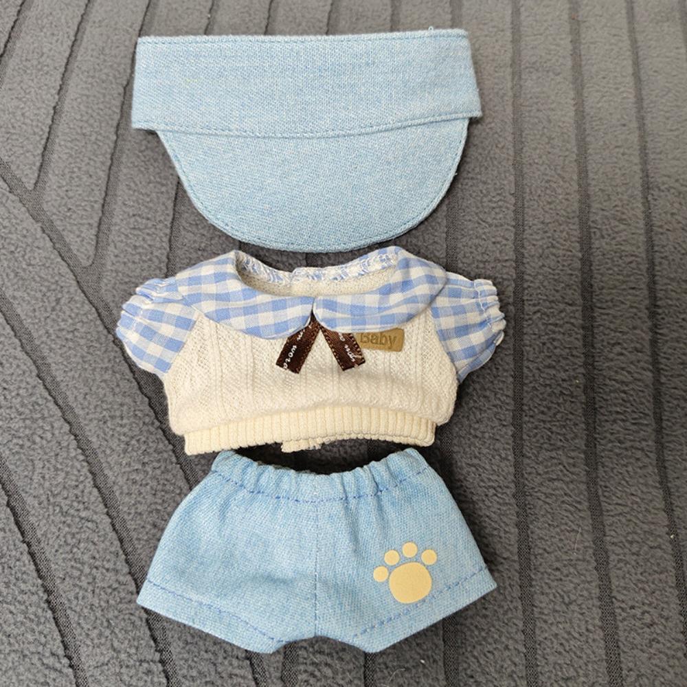 T-shirt 10cm Cotton Doll Clothes Bear Hat Doll Dress Up Set Doll Clothes Outfit  Children's Gift