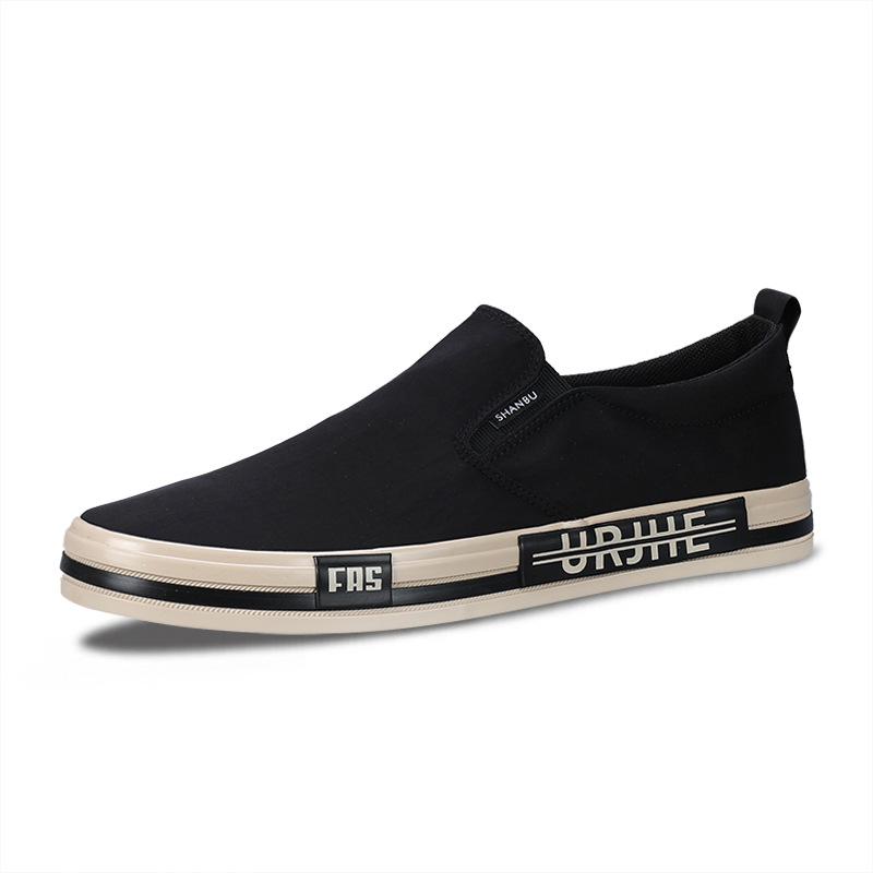 Summer Casual Men's Shoes Men's Canvas Overshoes Korean Trend One Pedal Shoes Joker Casual Flat Shoes.