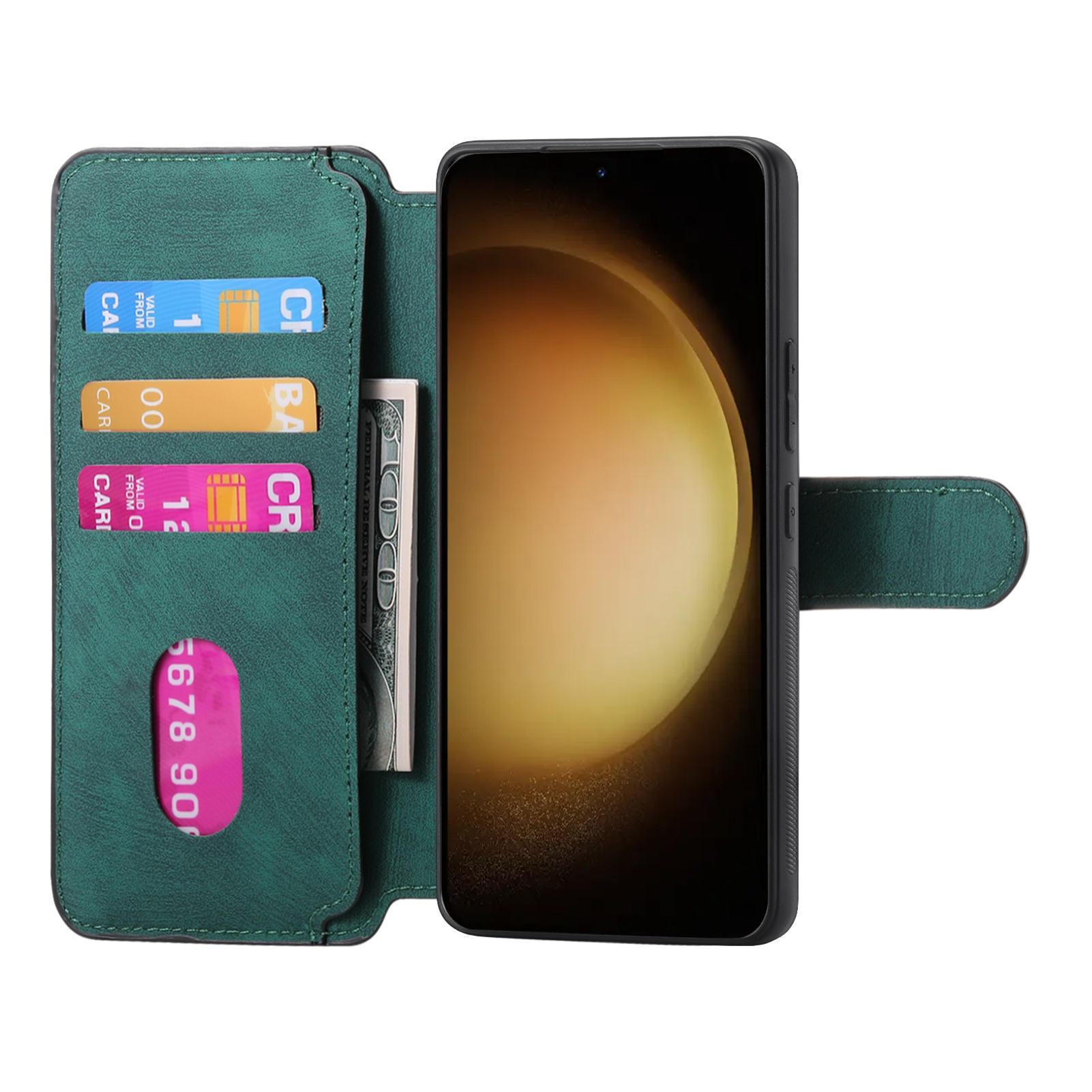 

For Samsung Galaxy S23 Magnetic Case CASENEO Detachable Leather Phone Wallet Cover Green
