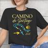 Gedruikt Camino de Santiago 2026 T-shirt voor Heren Dames Puur Katoen T-shirts Korte Mouw Kleding