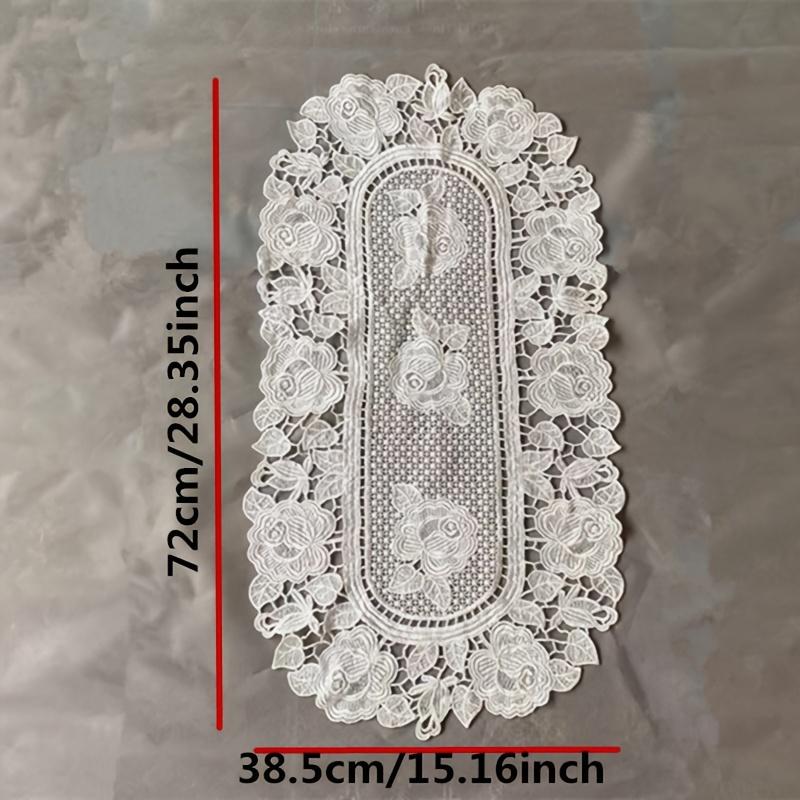 Luxury Lace Cotton Flower Embroidery Table Flag Runner Cloth Cover Tablecloth Christmas Wedding Table Decoration and Accessories