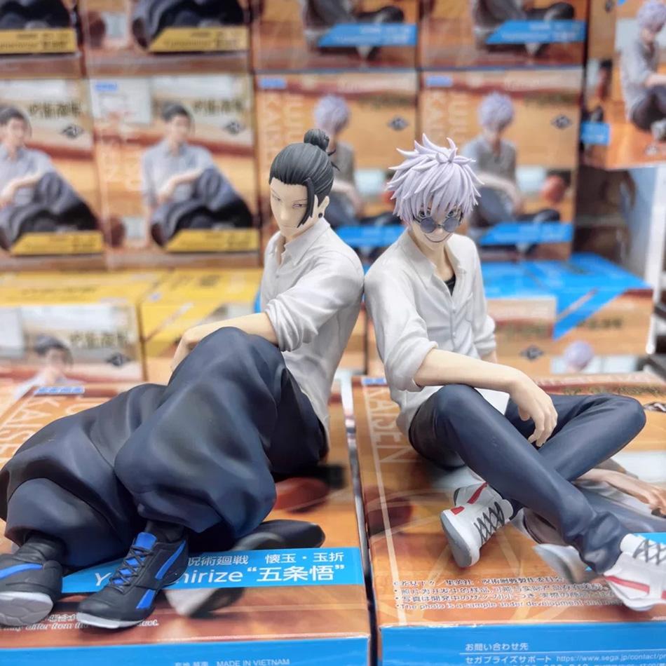 NEW SEGA 10cm Jujutsu Kaisen Anime Satoru Gojo & Geto Suguru Yumemirize Sitting Posture Action Figure Genuine Model Figurine Toy