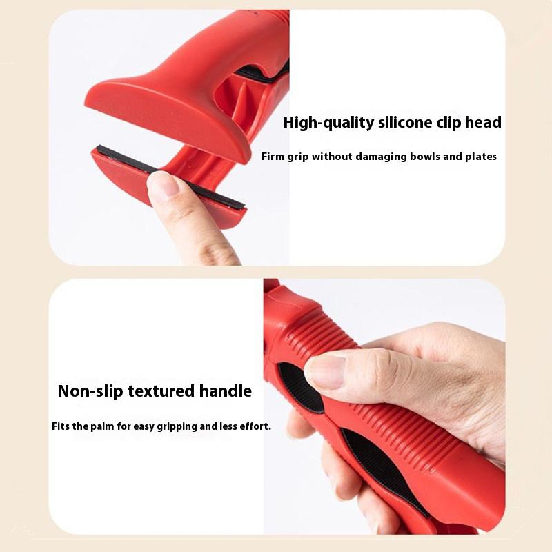 3-In-1 Anti Scalding Clip Tray Holder Bowl Holder Multifunctional Tray Holder Anti Slip Home Kitchen Silicone Anti Scalding Clip