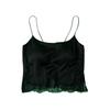 Silk Satin Mulberry Strap Top with Padded Bustier Bandeau Bra and Lace for Women