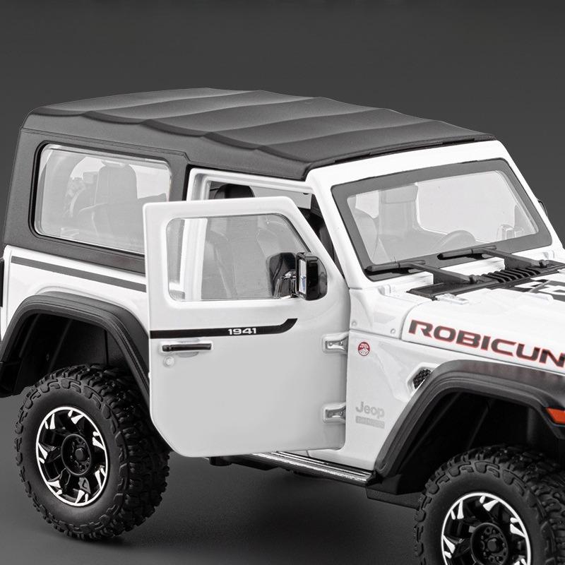 Simulation 1:24 Jeep Wrangler Metal Off Road Vehicle Model Hook Stretch Disassembly Top Canopy Boy Car Toy Gift Miniature