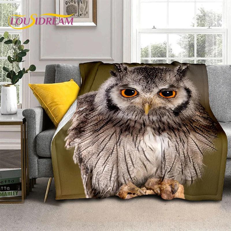 3D Cartoon Cute Owl Series HD Blanket,Soft Throw Blanket for Home Bedroom Bed Sofa Picnic Travel Office Rest Cover Blanket Kids