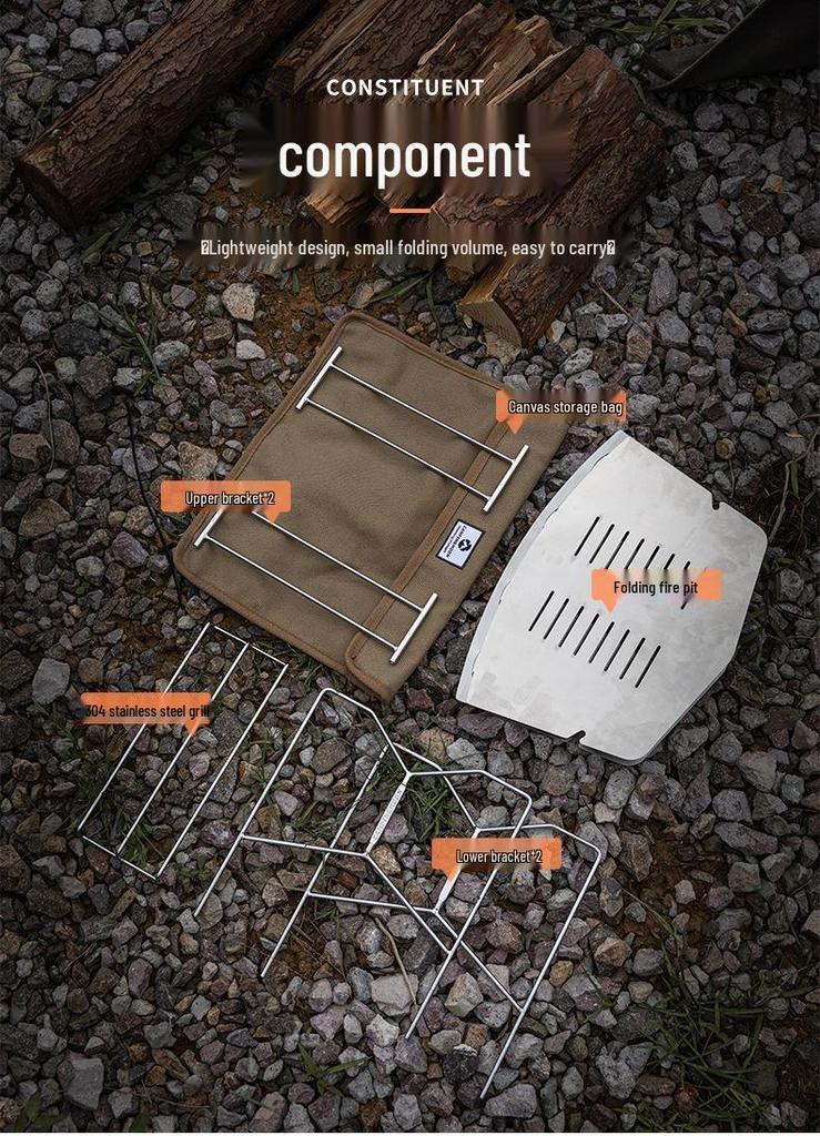 Keman SOLO-A4 Portable Outdoor Folding Fire Pit & BBQ Grill