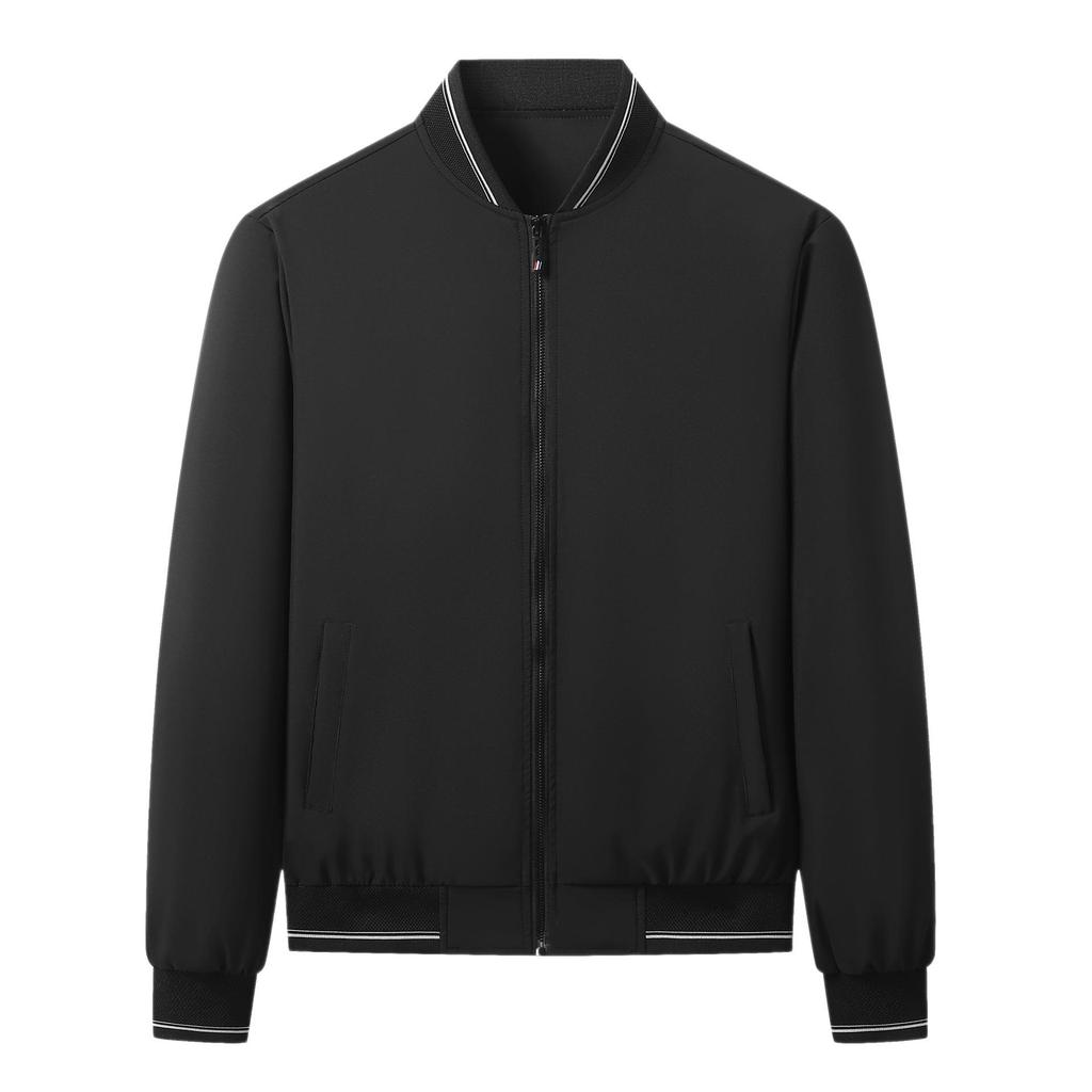 Men's Spring & Autumn Loose Solid Color Jackets - Middle-Aged Dad Business Casual Fashion