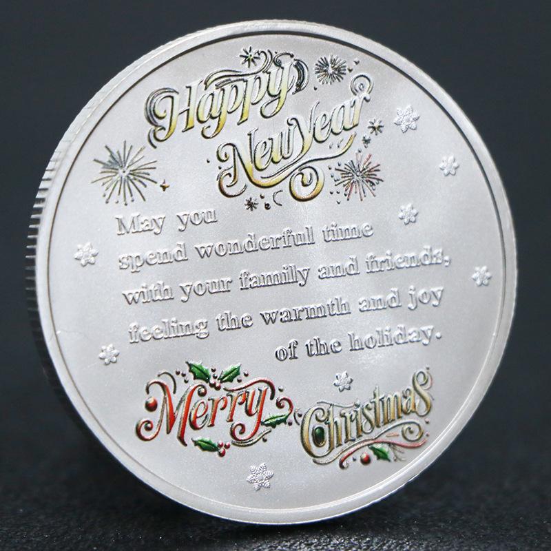 Monete Commemorative Albero di Natale, Regali di Natale, Alto Rilievo, Placcate Oro e Argento, Medaglie Commemorative, Monete Artigianali