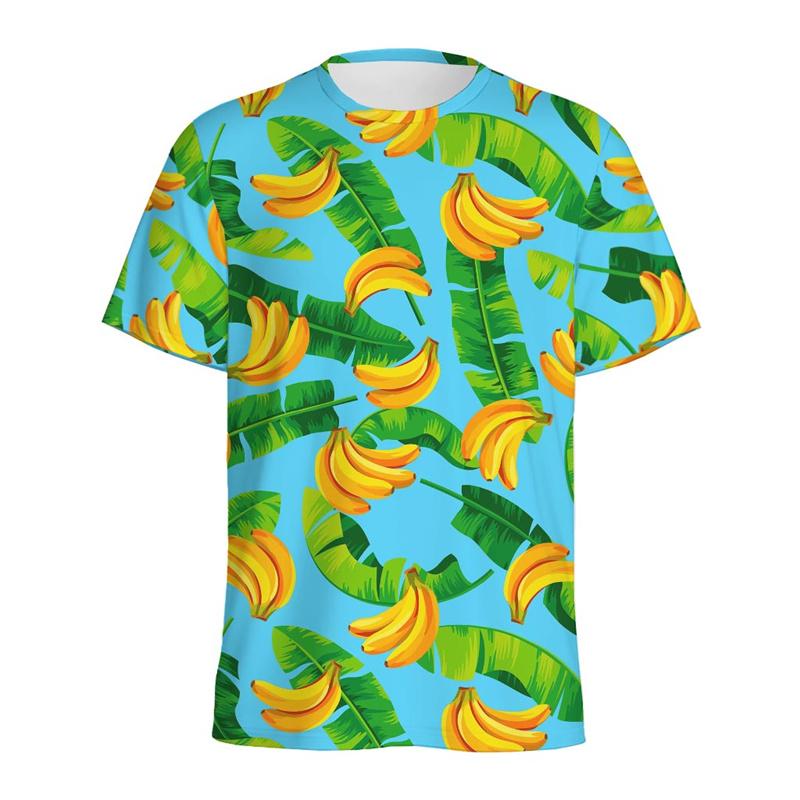 Aloha Banana 3d Printed T-shirt For Men Fashion Casual Short Sleeve Tops Summer Fruits Graphic Tees Kids Y2k Cartoon T Shirts