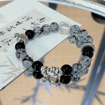 1/2/4 Peças Pulseira de Contas Estilo Chinês Dragão Pixiu Para Mulheres Homens Joias Acessórios de Temperamento Vintage Presentes de Casal