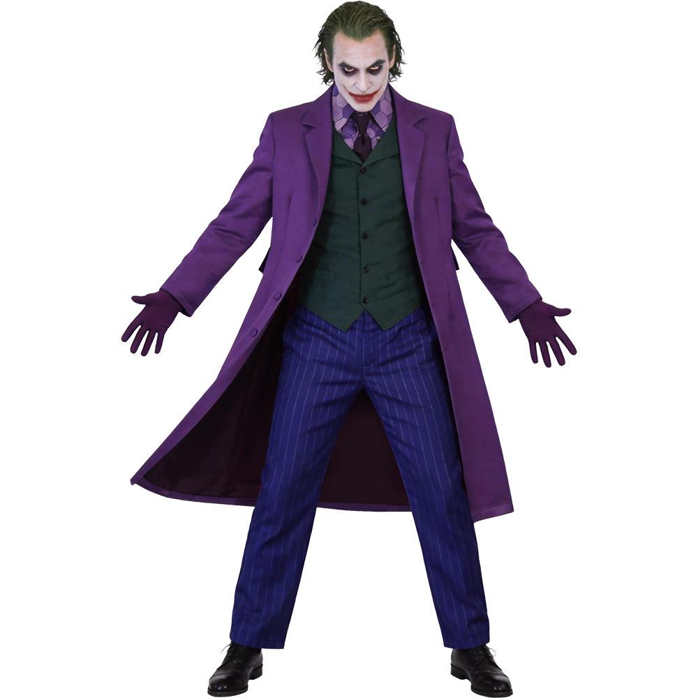 

Heath Ledger Joker Cosplay Costume: Purple Trench Coat & Full Set Child 130