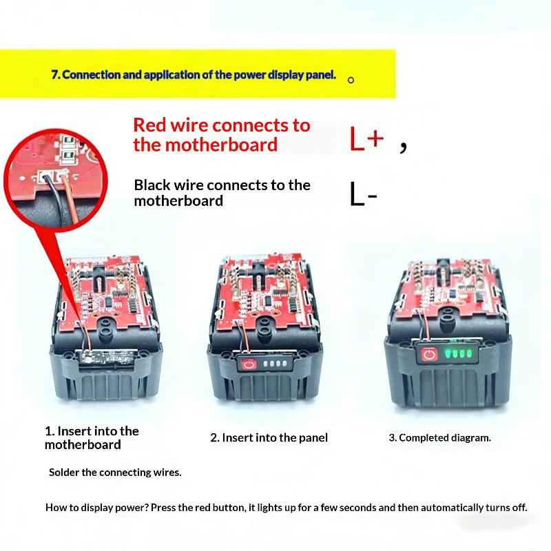 1Pcs Li-Battery Protection Board 21V 7Mos For Electric Tools With Balancing Circuit And Temperature Protection