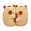 Adorable Ceramic Capybaras Pair Toothbrush Stand Waterproof Bathroom Decoration Slot Holder For Home Office Vanitys