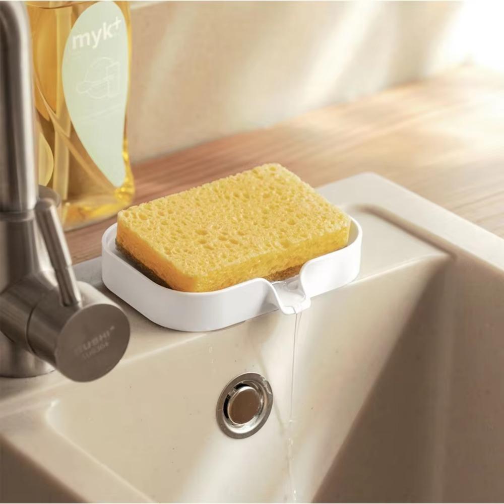 

2Pcs Plastic Tray Holder Multi-function Wall Mounted Stand Soap Dish Soap Holder Bathroom белый