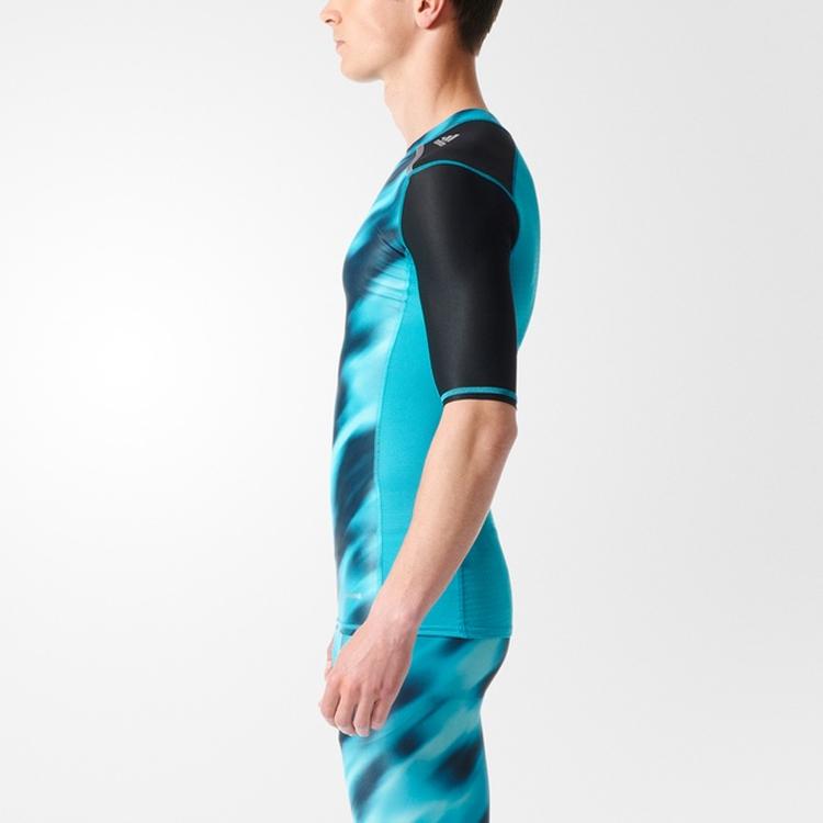 Adidas Training Sports Round Neck Short Sleeve Fitness Shirt Men Tops Blue BK3551
