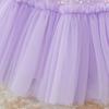 2025 New Children's Sequined Tulle Flower Girl Princess Dress with Puff Sleeves