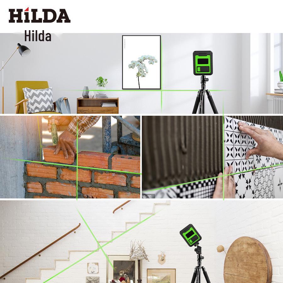 Portable Mini 2-Line Green Light Laser Level - High-Precision Infrared Surveying Tool