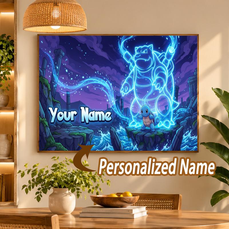 Squirtle Custom Name Diamond Painting Personalized 5D Full Drill DIY Diamond Art Home Decor