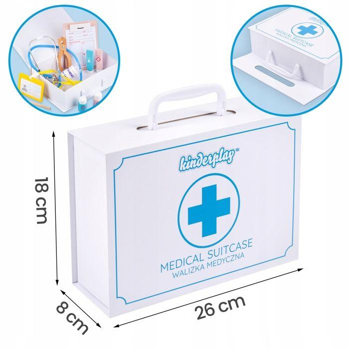 Coffret médecin en bois pour enfants avec mallette et accessoires, jeu d'imitation éducatif (GS9931)