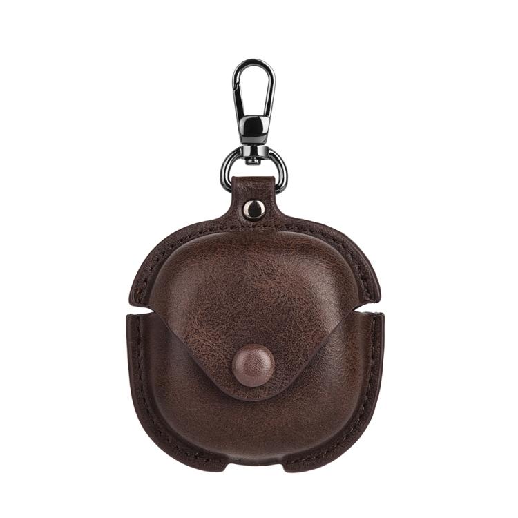Business Leather Earphone Case For Samsung Galaxy Buds4 / 4 Pro, PU Leather Shockproof Protective Cover with Hook