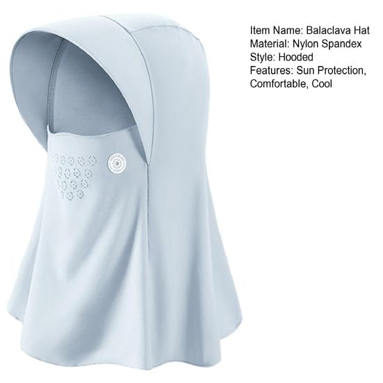 Women's UV Protection Balaclava Hat Summer Ice Silk Full Face Helmet