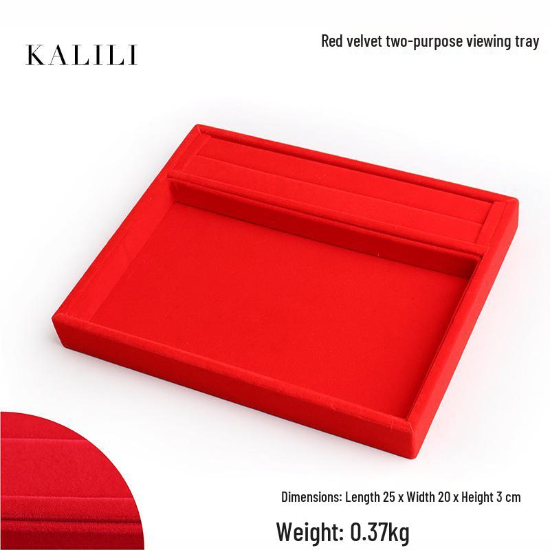 PU Leather Double-Sided Jewelry Tray for Necklaces & Rings - Small Display for Accessories or Jade Ware
