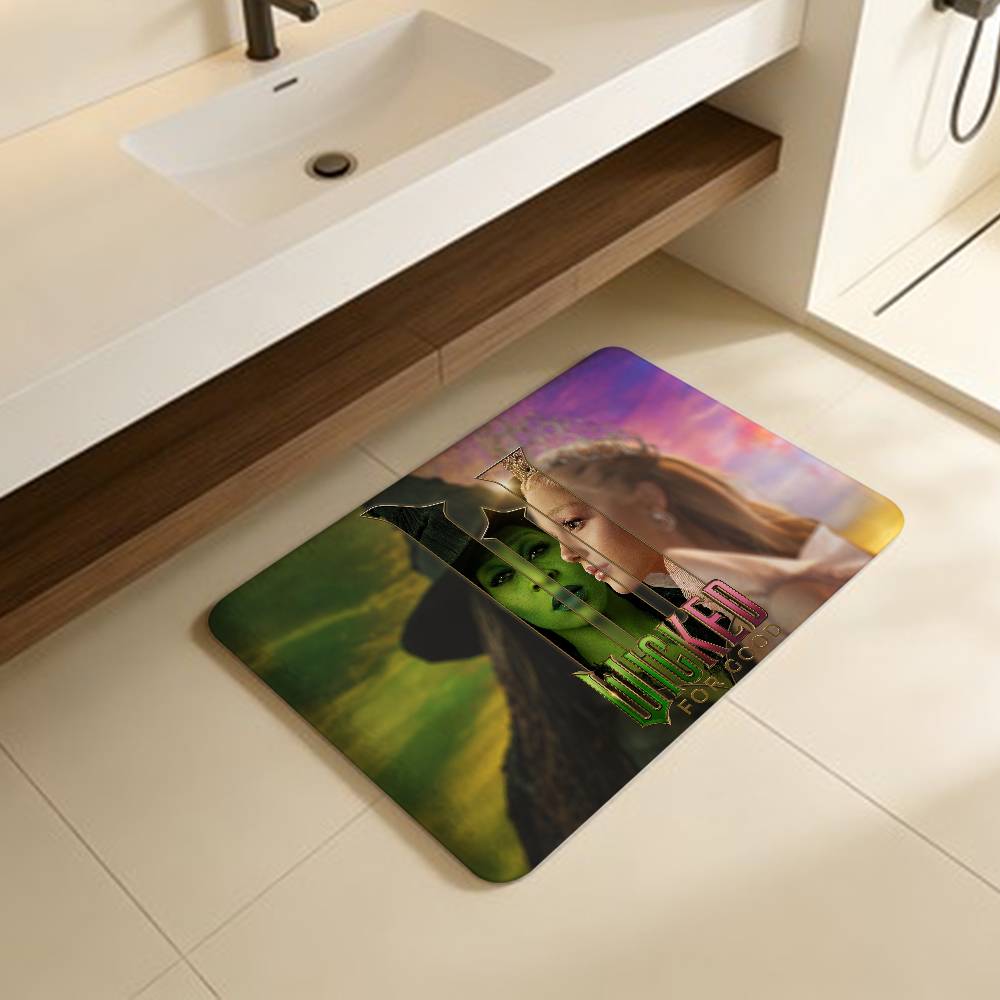 Grande Movie W-Wicked Entrance Door Mat Washable Non-Slip Living Room Sofa Chairs Area Mat Kitchen Welcome Doormat