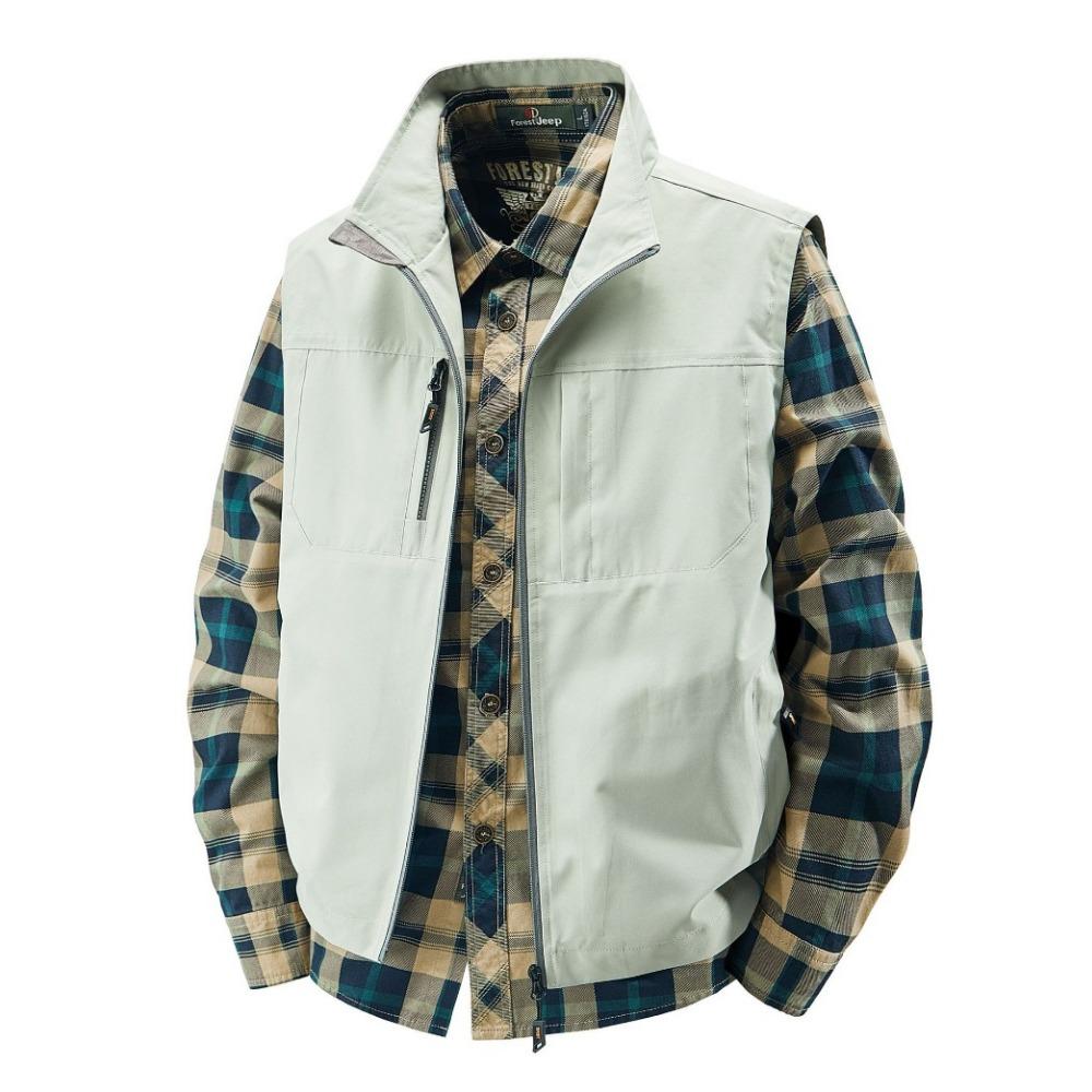 Summer Men Outdoor Breathable Sleeveless Vest Men Casual Multi Pocket Vest Man Cargo Safari Work Waistcoat Plus Size 6XL