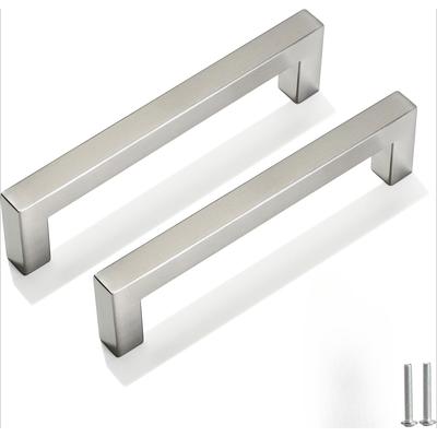 2 Stück gebürstete Nickel Schrankgriffe Edelstahl Schubladengriffe für Küchenschrank Silber