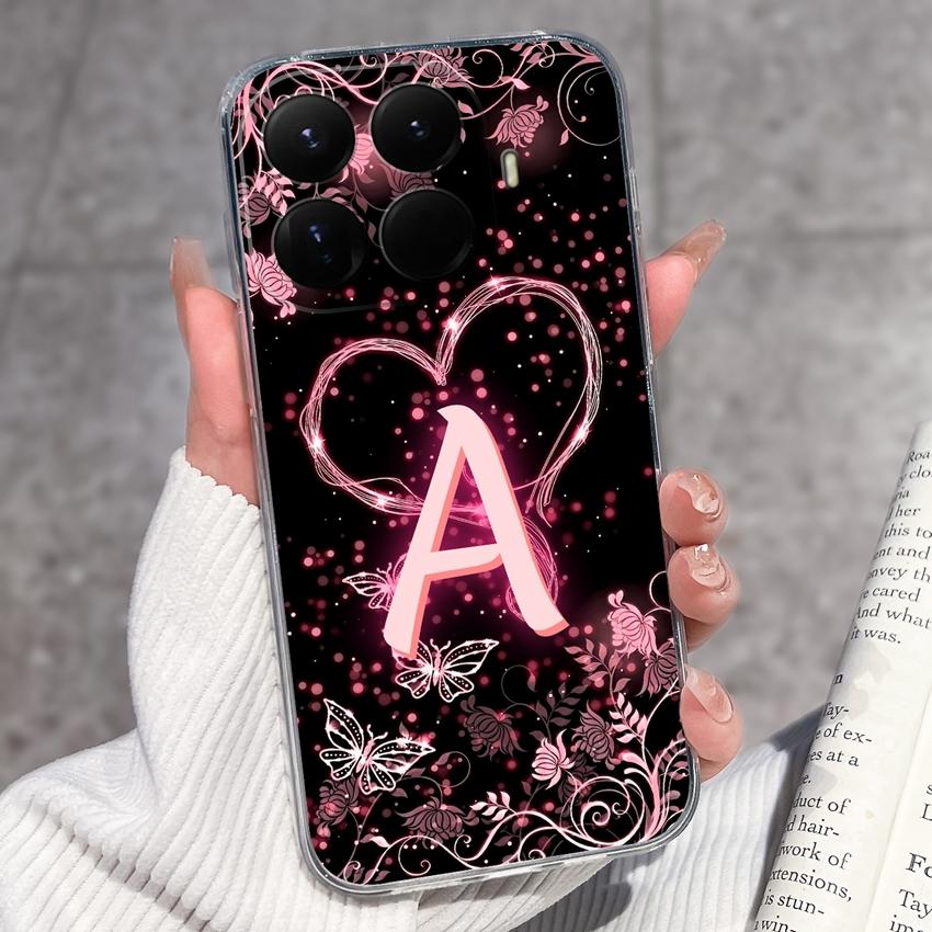 Für Xiaomi 15T 14T 12T 15 14 13 12 Pro 12X 12S 5G Wunderschöne Schmetterlingsbuchstaben Handyhüllen Transparentes Silikon Rutschfeste Rückseitenabdeckungen Für Xiaomi Hülle
