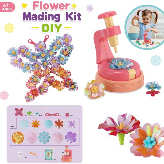 1 Set DIY Fabric Flower Bouquet Kit Kids Handmade Colorful Flower Making Toy Toddlers Girls Educational Floral Bouquet Arts Crafts Activities Toy