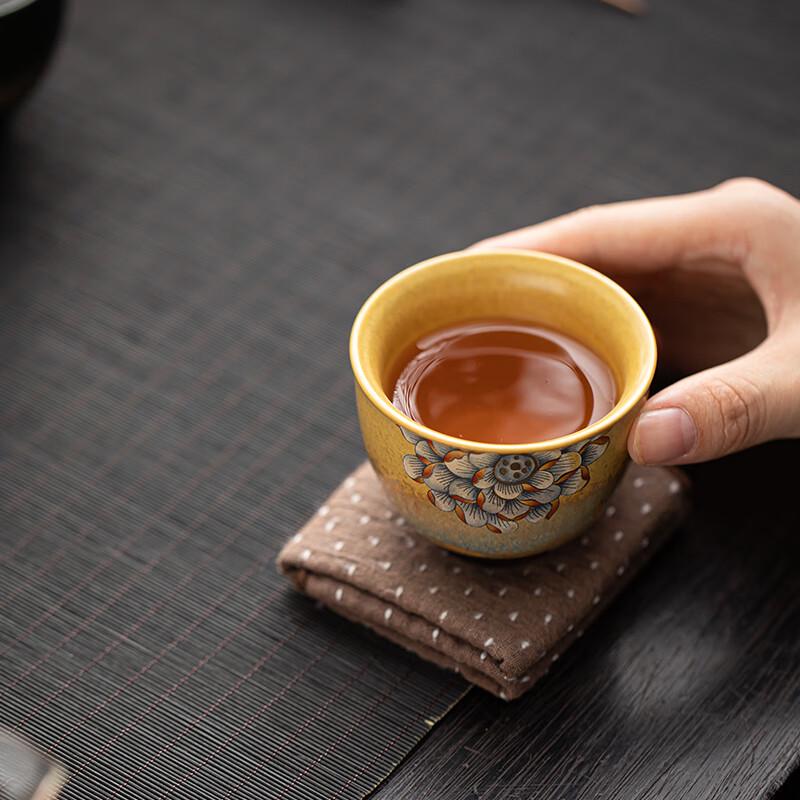 Su's Ceramic Dunhuang Auspicious Lotus Master Tea Cup Set