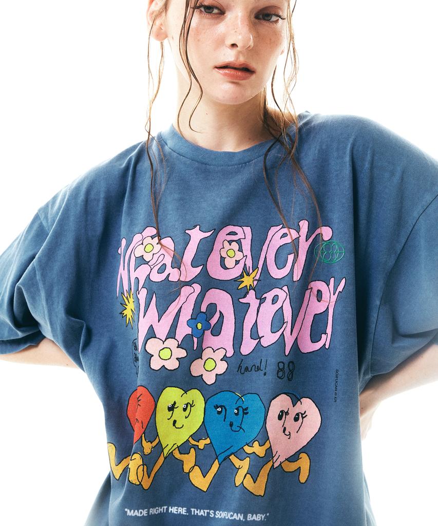 Soipeuyukaen Oversized Loose Fit Pigment Print T-Shirt