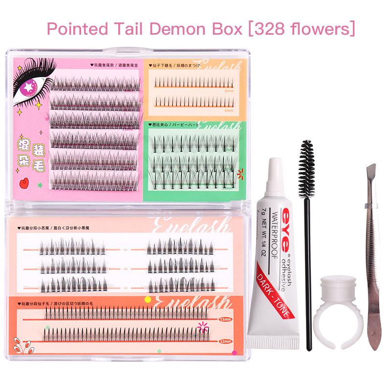Thick Diy Fun Plate Lazy Single Cluster False Eyelashes Combination Fairy Hair Self-Adhesive Fishtail Comic Eyelashes