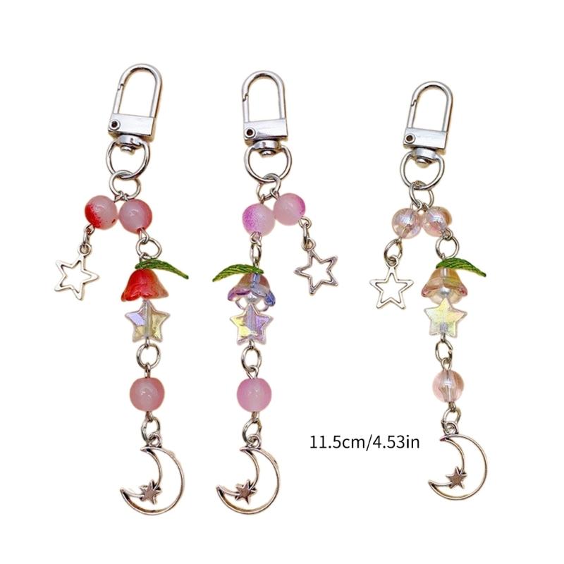 Elegante Maiglöckchen Handyketten Perlen-Handy-Lanyard Schlüsselanhänger Einfache Tragbare Handy-Taschen Rucksack Schlüsselhalter Dekoration