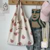 Peach Canvas Tote Bag Purses and Handbags for Women Shopper Cute Designer Shoulder Bag Print Eco Bag