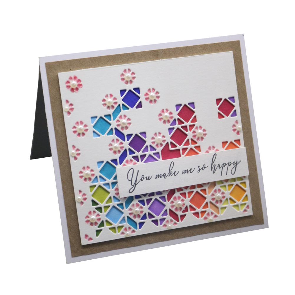 Square Frame Grid Snowflakes Metal Silvery Stencil Embossing Cutting Dies For Diy Scrapbooking Paper Album Cards Making