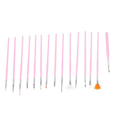 15pcs Professional Nail Art Brush Set DIY Nylon Hair Nail Liner Drawing Painting Brush
