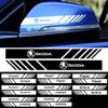 DPO3 2 Stück Auto Karosserie Seiten Rückspiegel Streifen Abzeichen Aufkleber Decals Für Rapid Fabia 1 2 Octavia 2 A5 A4 Roomster Yeti Superb
