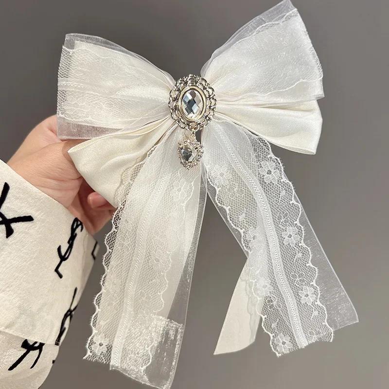 

Новая кружевная заколка-бабочка со стразами, двойного назначения, в колледжском стиле, профессиональная, для рубашки, банк, стюардесса, аксессуары для воротника