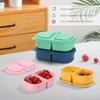 Premium Silicone Reusable Snack Containers,Double Compartment Snackle Box,Leakproof Sauce and Salad Box, for,Picnics,Office