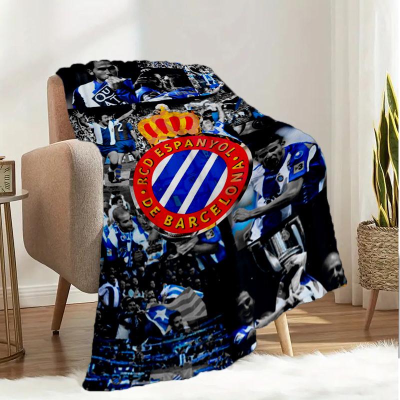 Football Espanyol Design Blanket Lightweight Ideal Bedding Blanket Perfect for Travel, Camping, Living Rooms, Offices, Sofas, Fan Christmas Gift