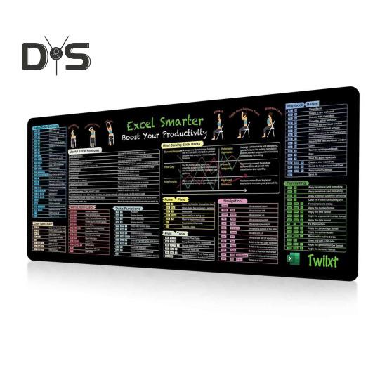 Alfombrilla de ratón portátil para ordenador, impermeable, para oficina, PowerPoint, Excel, Word, teclas de acceso directo, alfombrilla de escritorio antideslizante, accesorios para PC