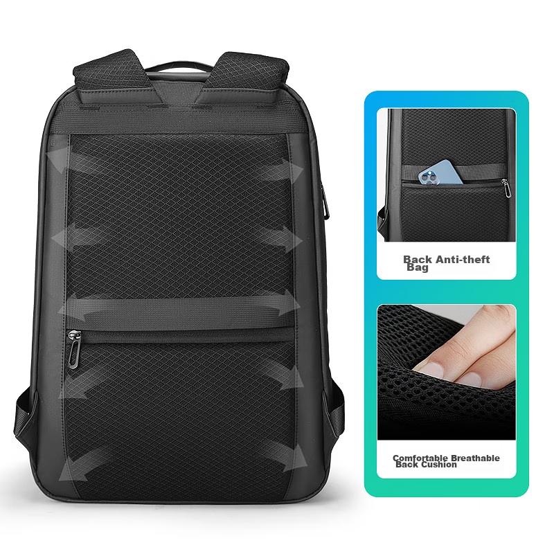 MARK RYDEN Backpack for Men, Mini Lightweight Laptop Bag with Separate Wet And Dry Compartments, Business Travel Backpack, MR9008 Elegant Black