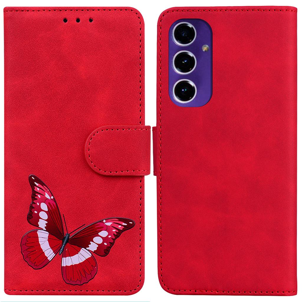 For Samsung Galaxy S24 FE Phone Case Printed  Butterfly PU Leather Stand Phone Cover Wallet
