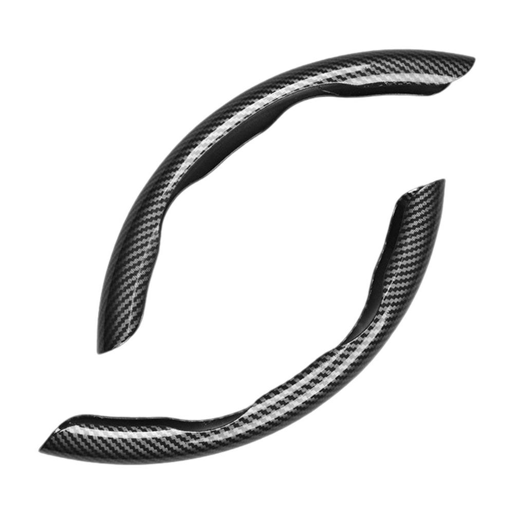 2 STK. Carbonfaser-Look Universal-Auto-Lenkrad-Booster-Abdeckung Rutschfestes Auto-Innendekorationszubehör für die Autodekoration