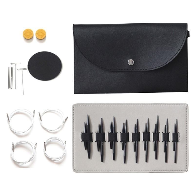 J0MC Round Knitting Needle 3.0mm-6.0mm Circular Knitting Needle Set with Accessories